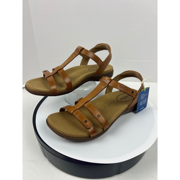 Taos Brown Comfortable Work Arch Support Leather Sandals Women's US 7 Medium